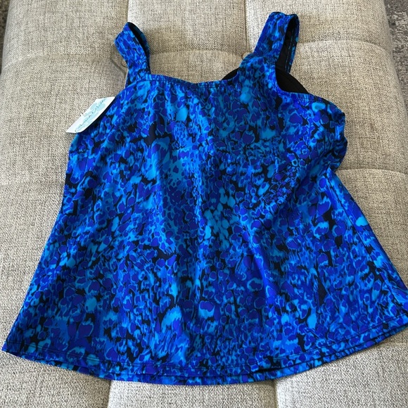 BEACH BELLE WOMENS BLUE NEW WITH TAGS SWIMWEAR TOP SIZE 16 - Picture 3 of 12